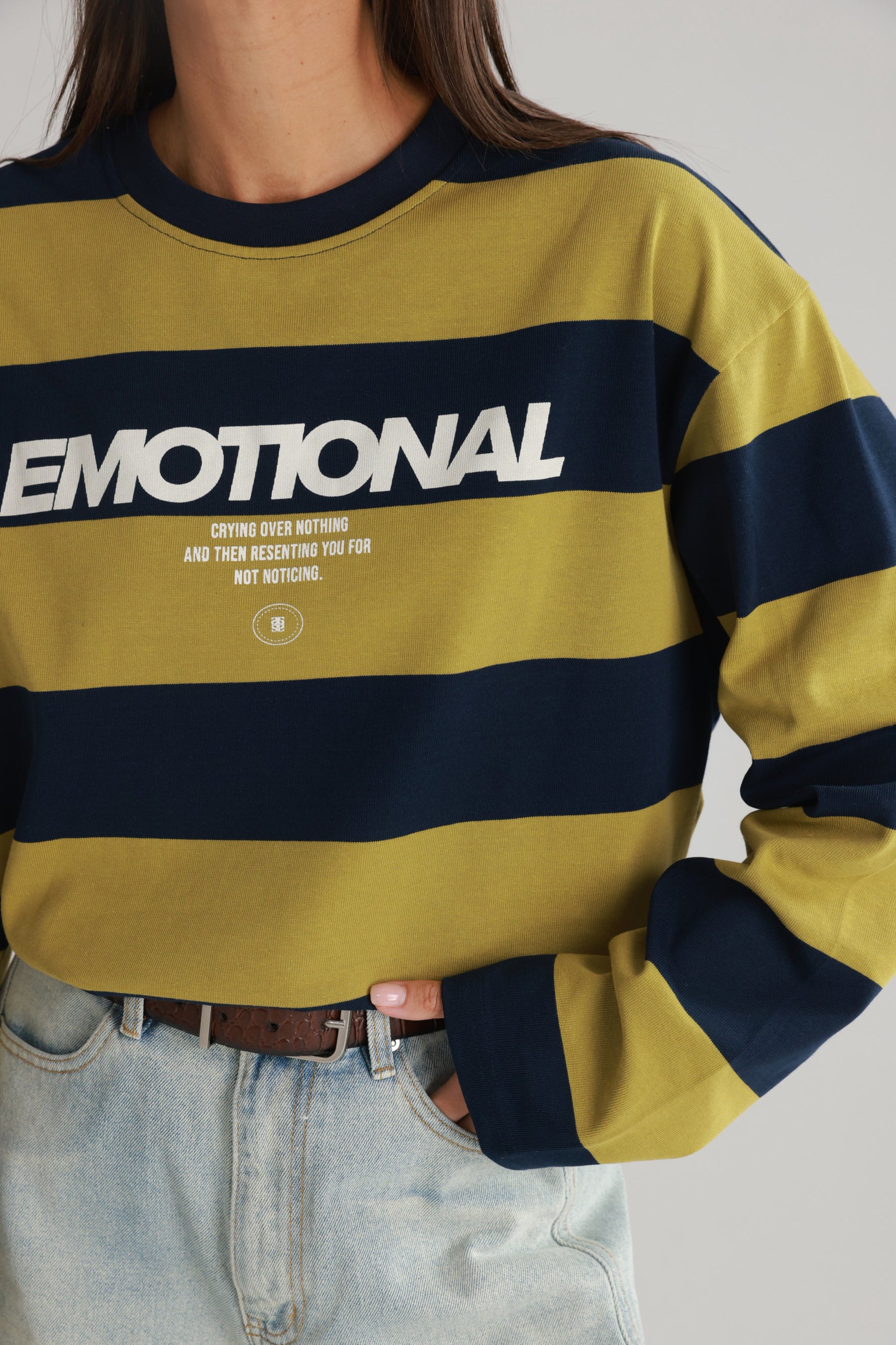 חולצת דיאן נייבי/ירוק