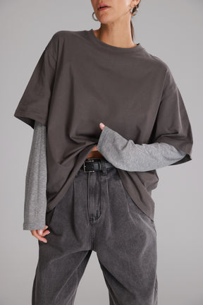 חולצת ג'נר אפורה