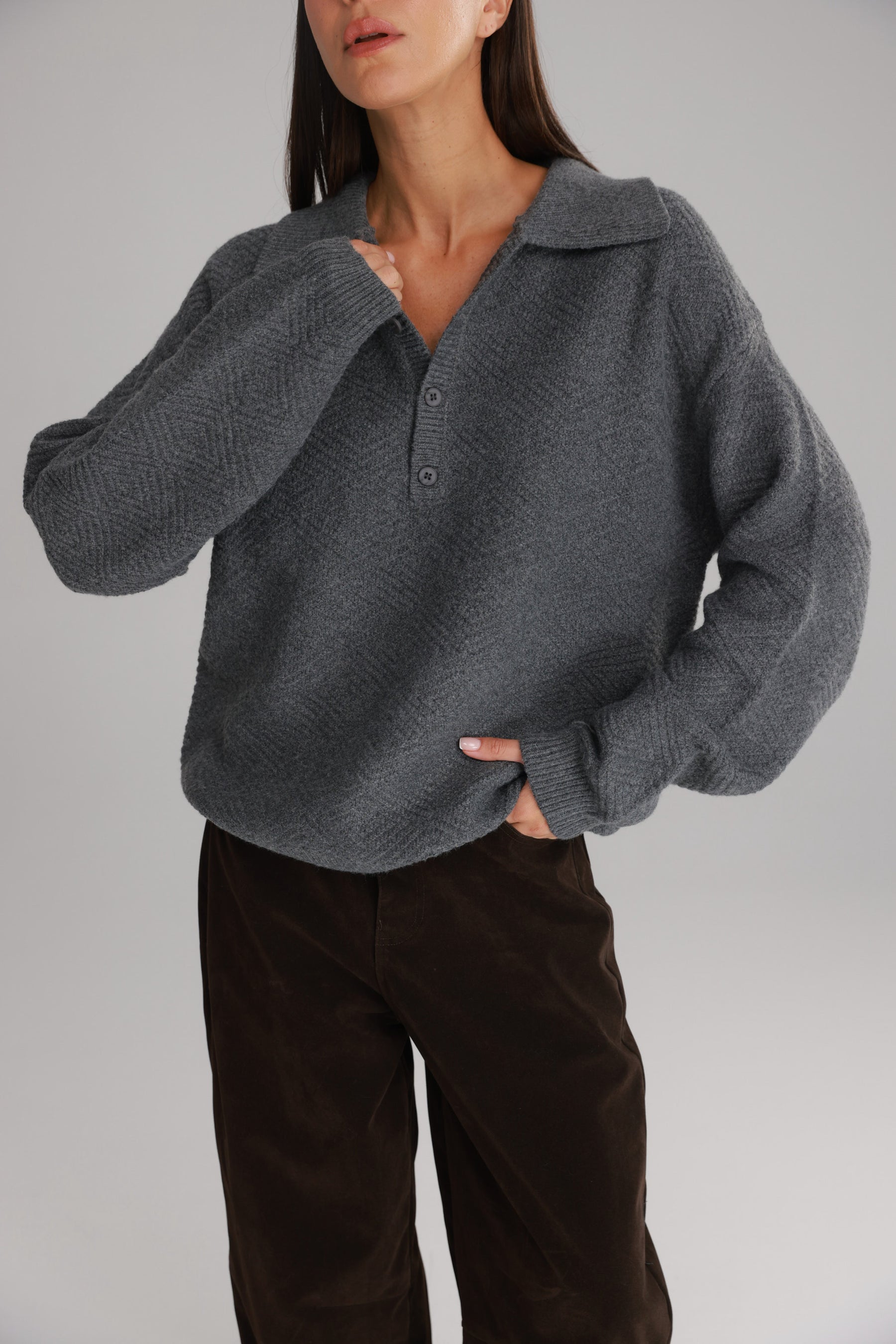 סוודר נורדי אפור