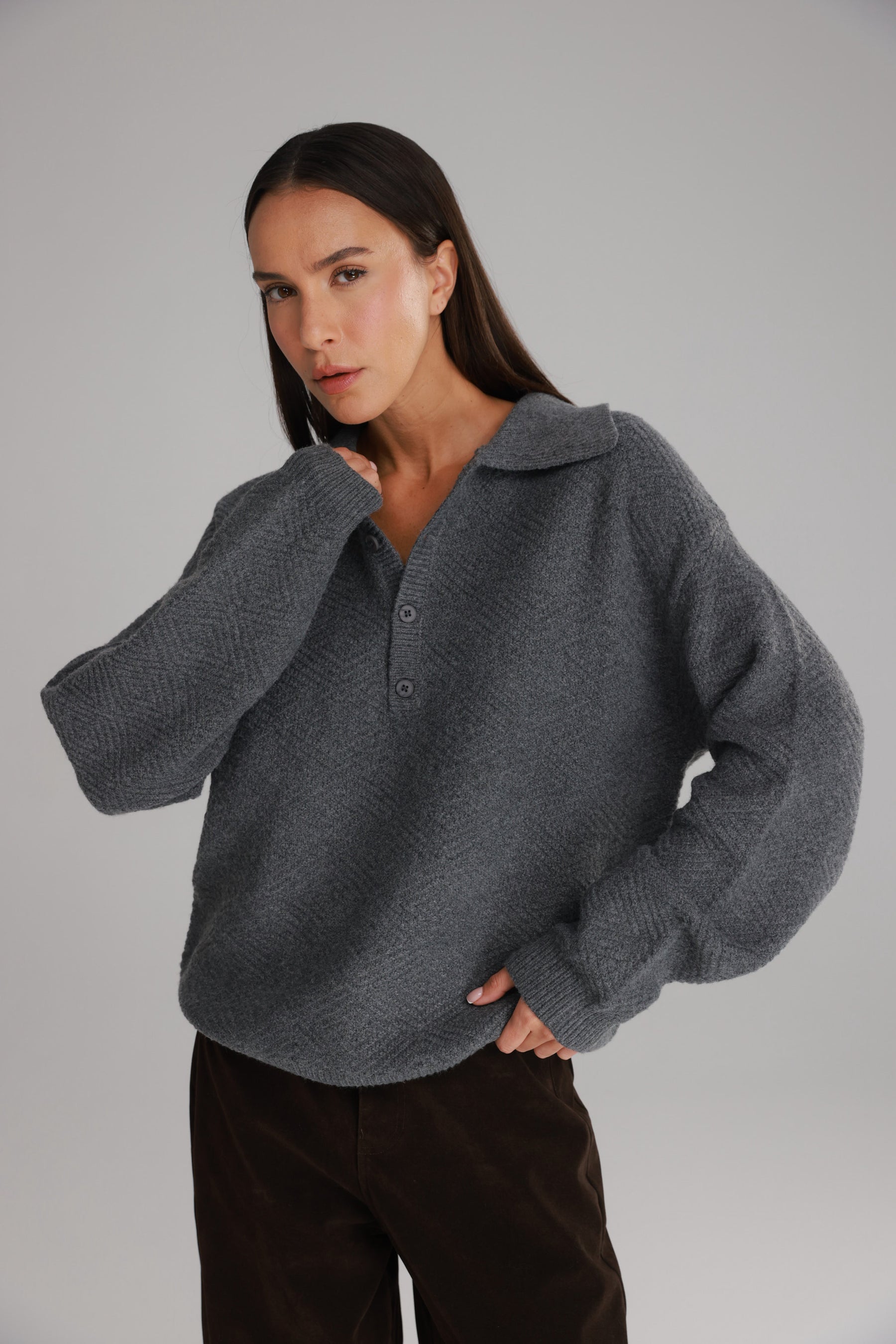 סוודר נורדי אפור