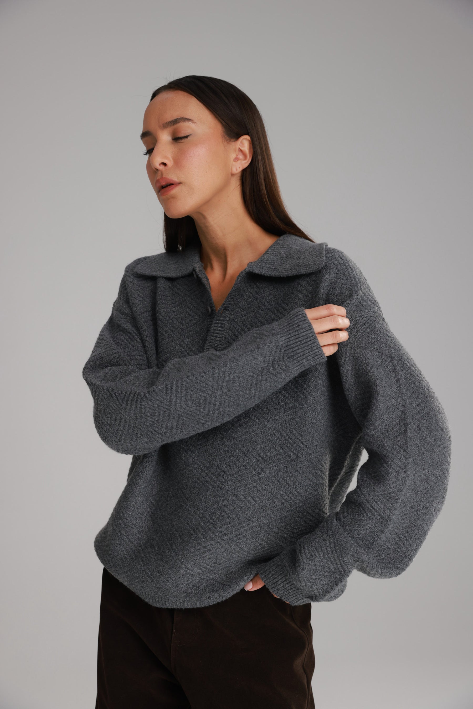 סוודר נורדי אפור