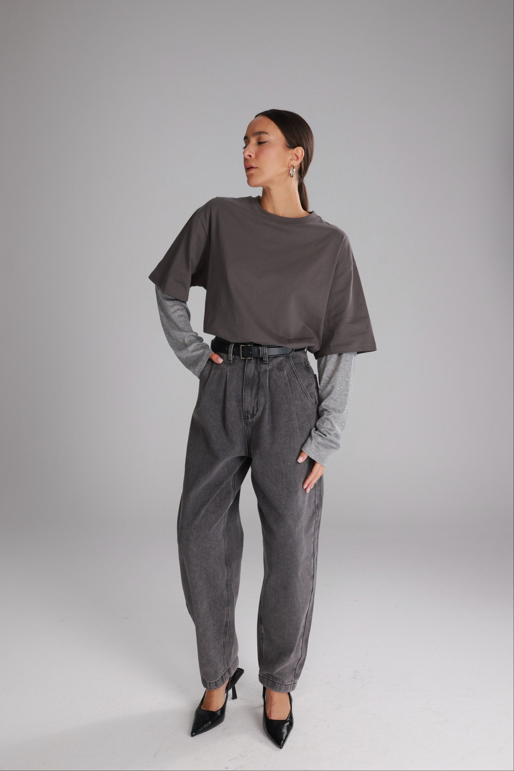 חולצת ג'נר אפורה