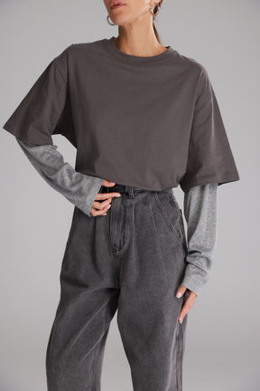 חולצת ג'נר אפורה