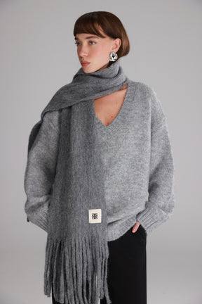 סוודר סאלי אפור בהיר