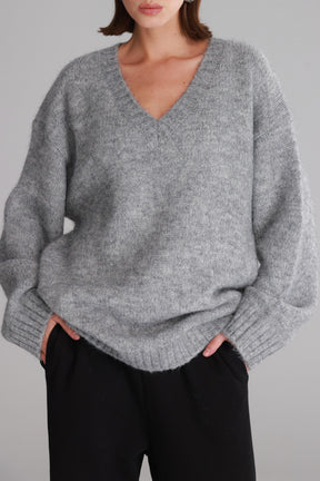 סוודר סאלי אפור בהיר