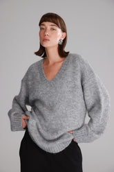 סוודר סאלי אפור בהיר