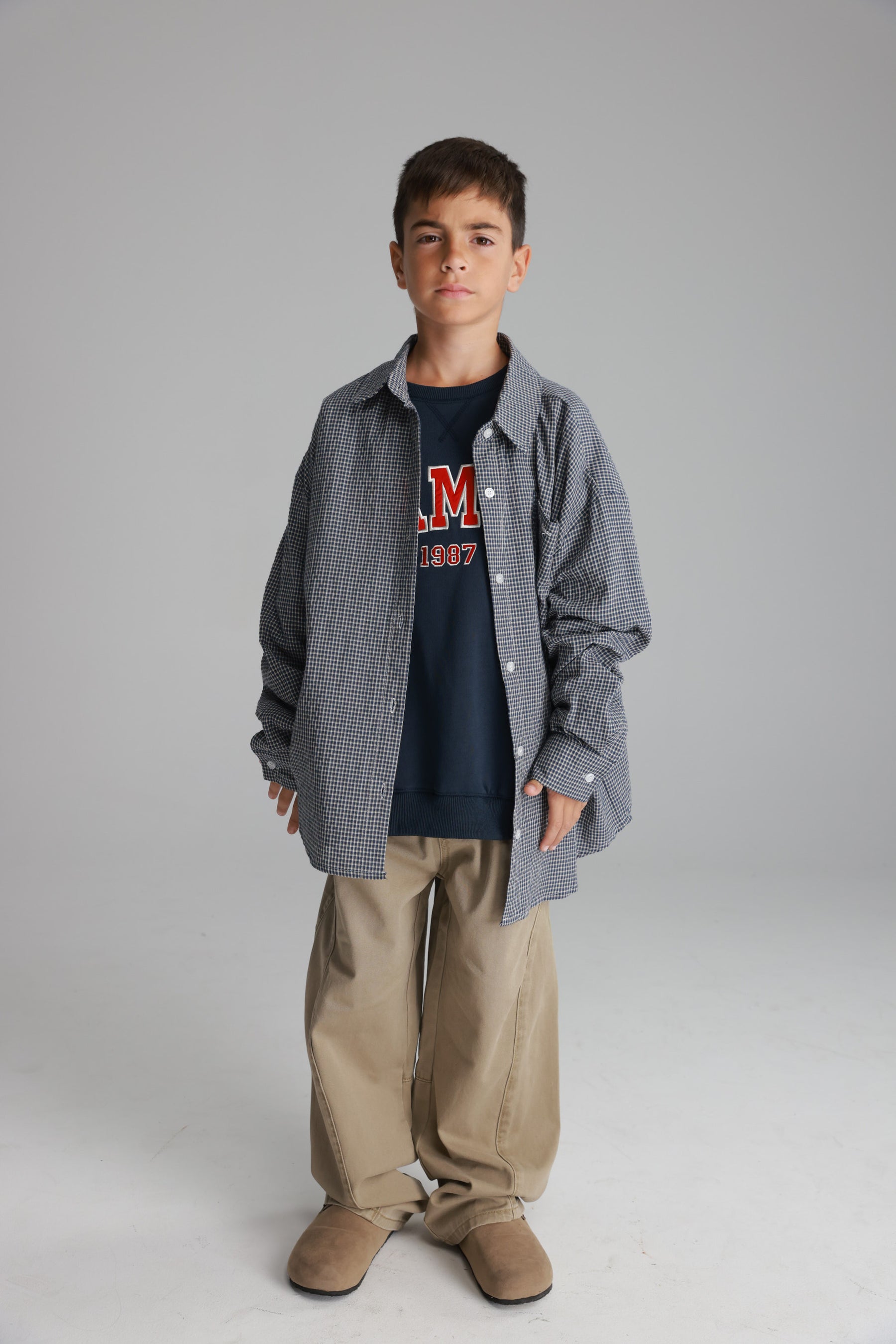 חולצת נורת' מכופתרת נייבי