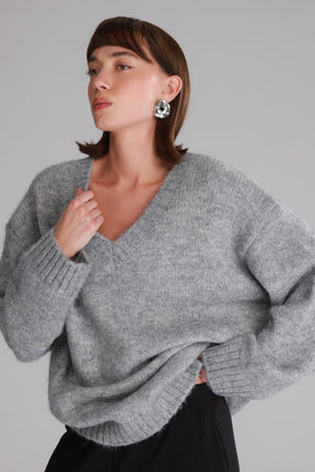 סוודר סאלי אפור בהיר