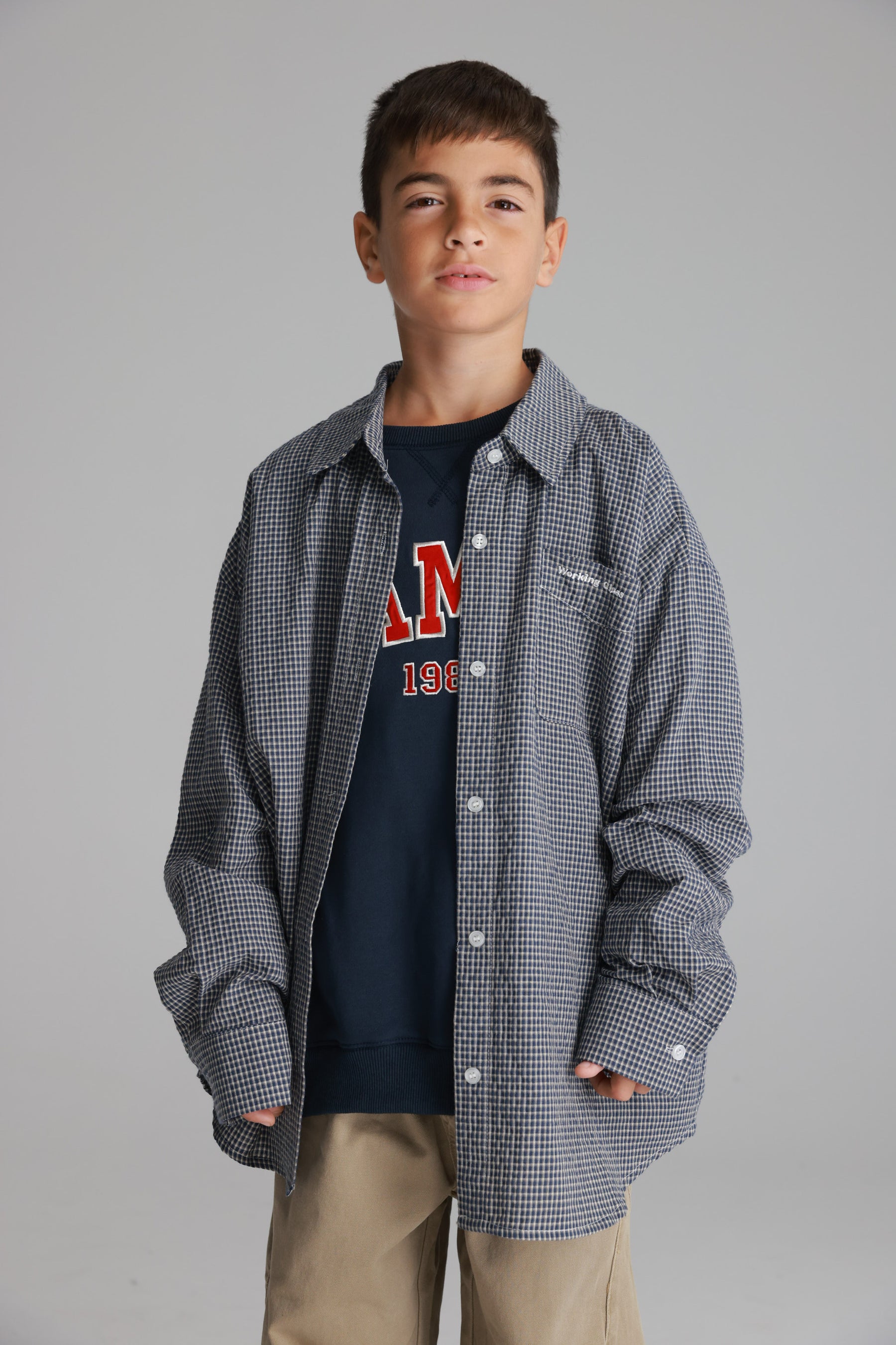 חולצת נורת' מכופתרת נייבי