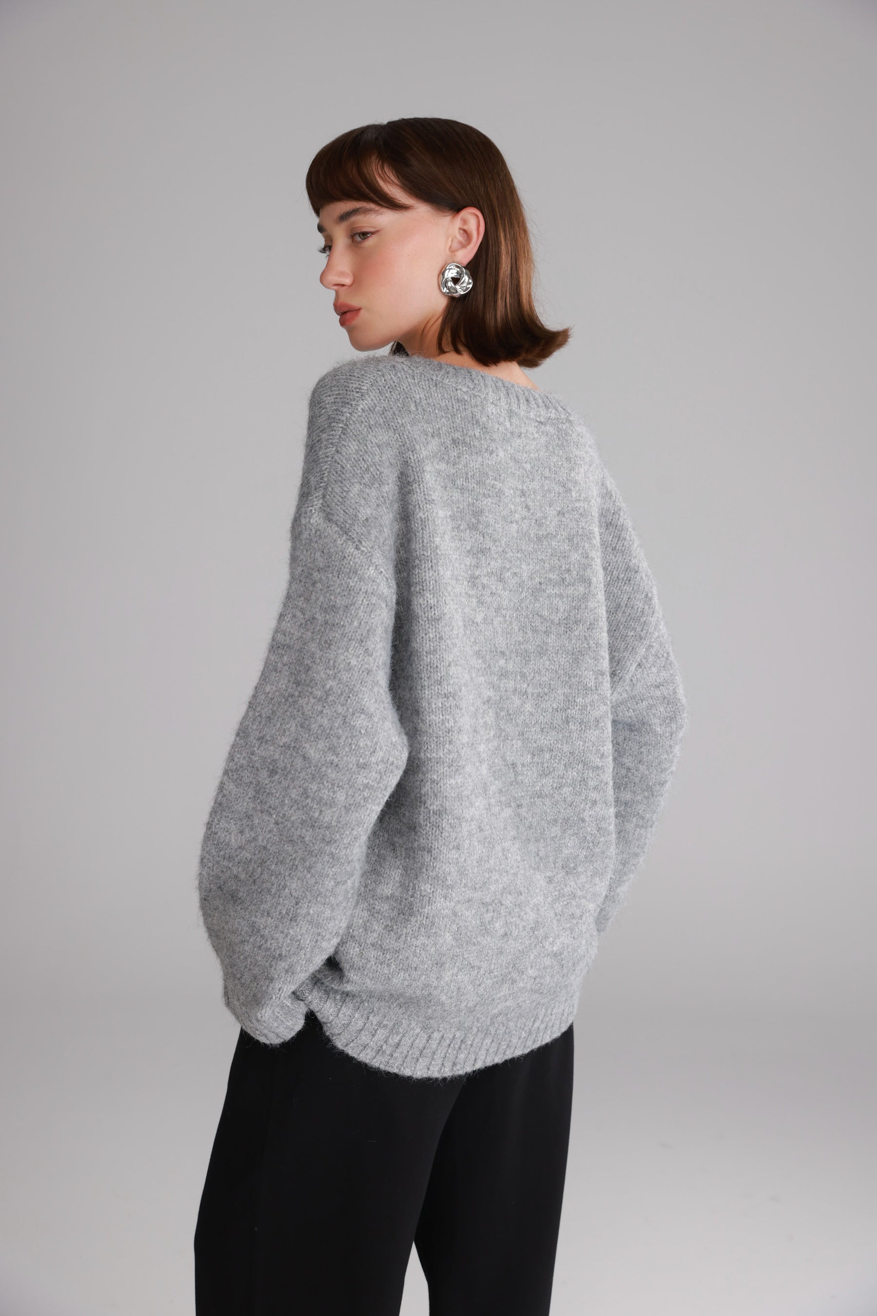 סוודר סאלי אפור בהיר