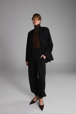 מכנסי הנרי ארוכים שחורים