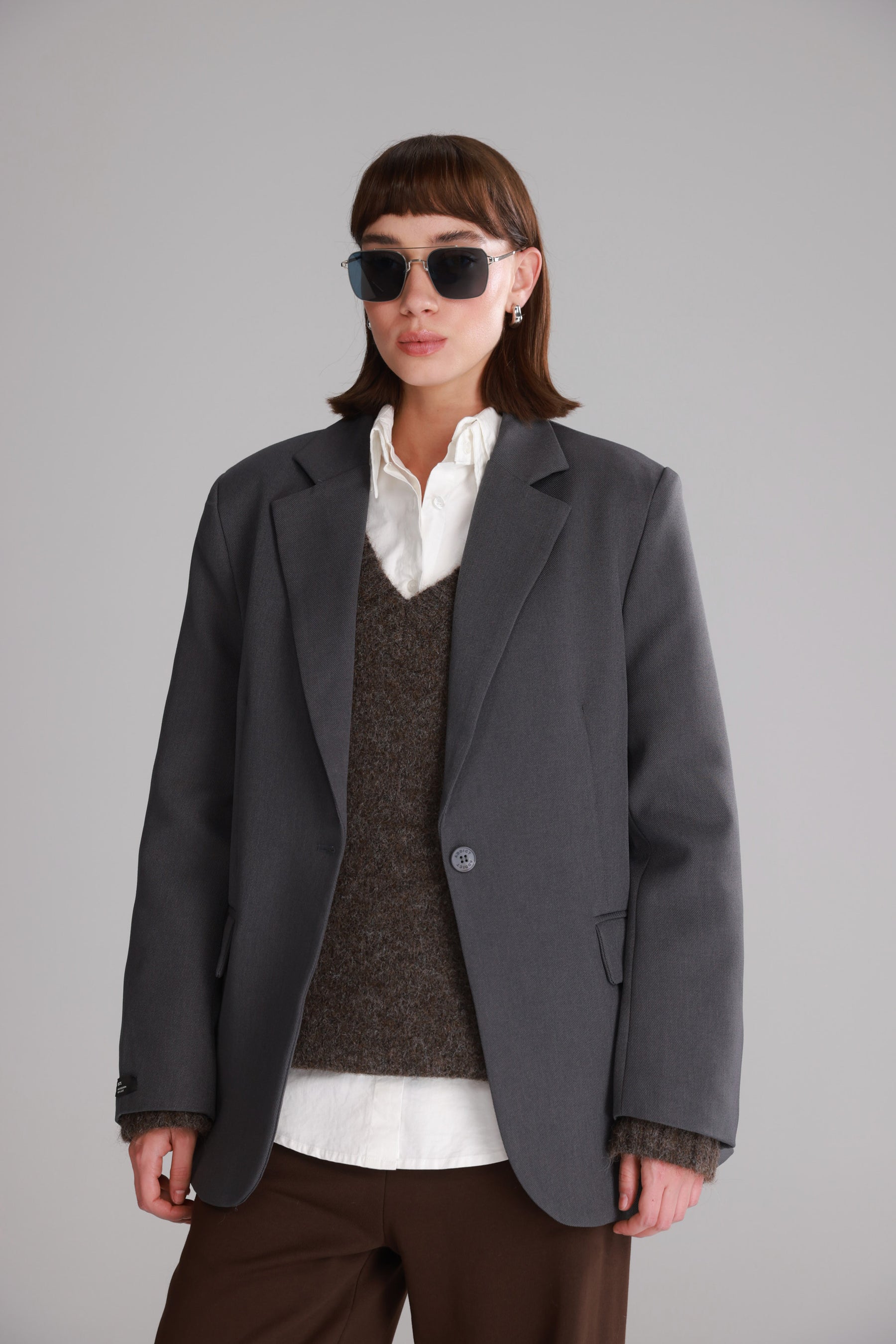 בלייזר סוזאן אפור כהה