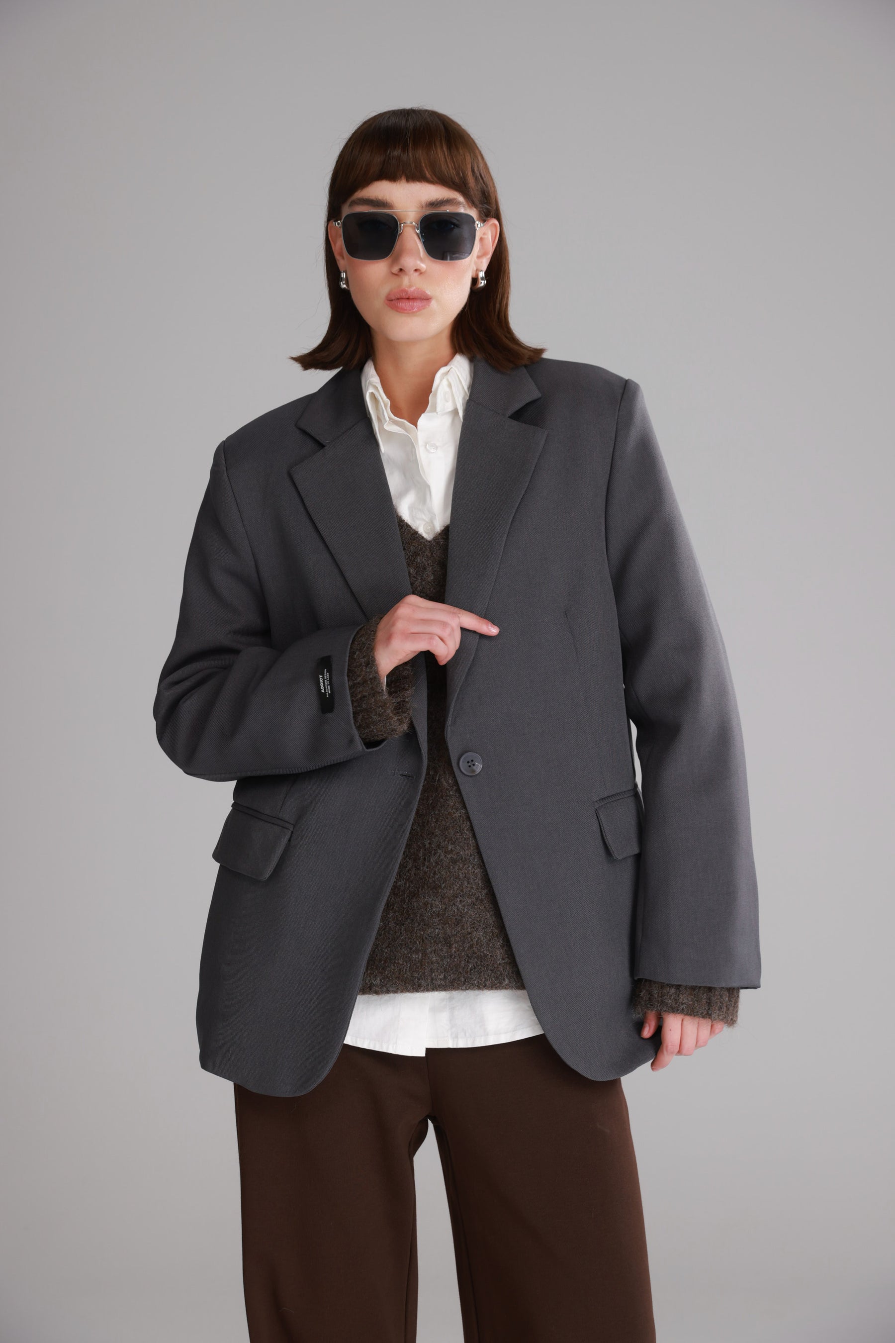 בלייזר סוזאן אפור כהה