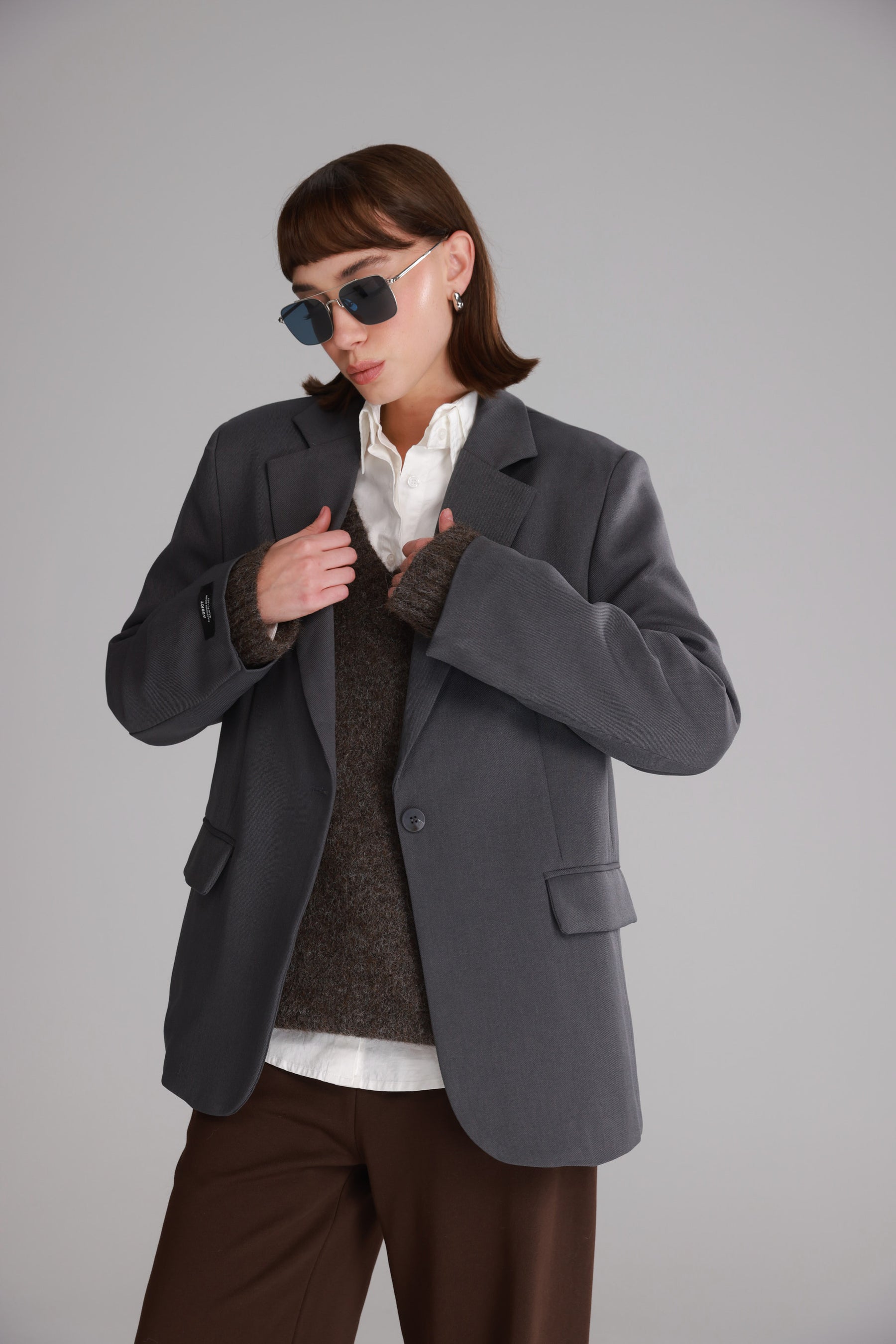 בלייזר סוזאן אפור כהה