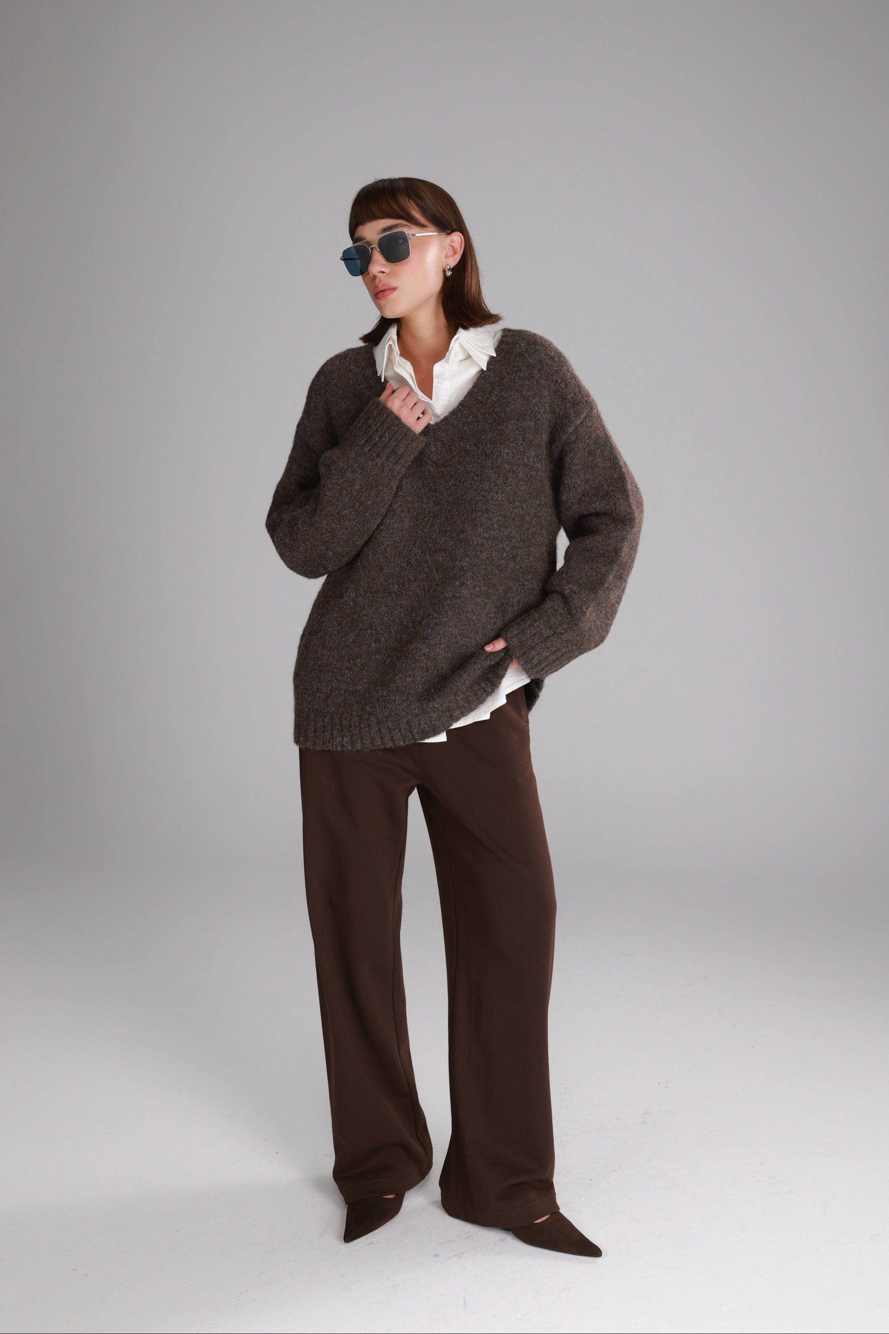 סוודר סאלי חום