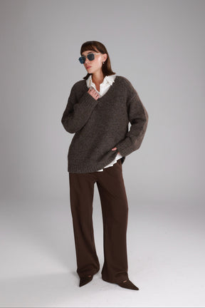 סוודר סאלי חום