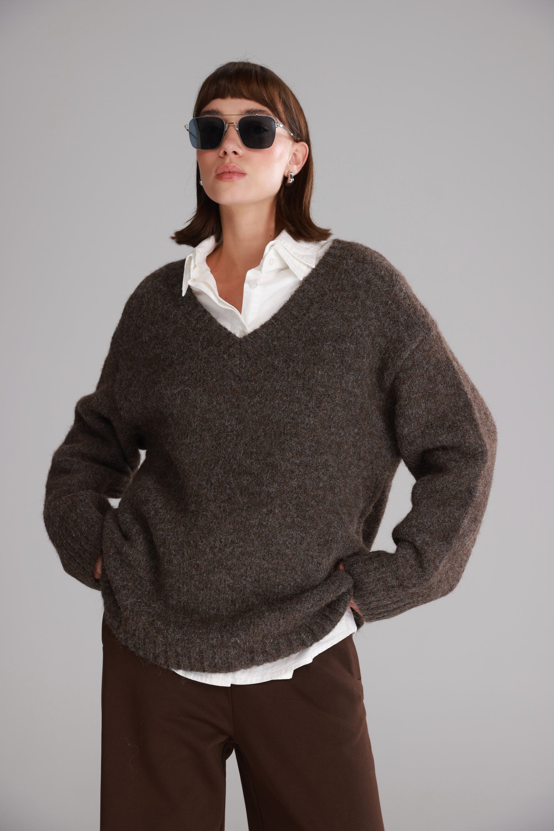 סוודר סאלי חום