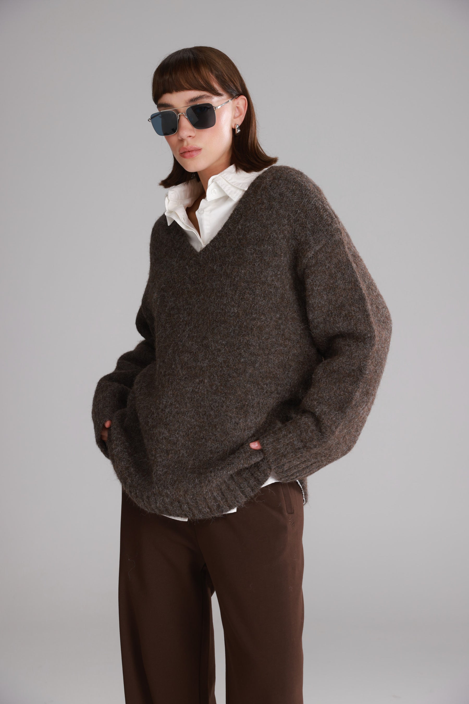 סוודר סאלי חום