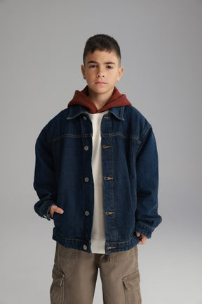 ג'קט ג'ינס בילי כחול כהה