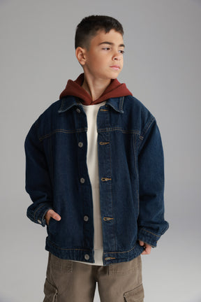 ג'קט ג'ינס בילי כחול כהה