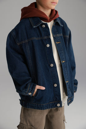 ג'קט ג'ינס בילי כחול כהה