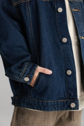 ג'קט ג'ינס בילי כחול כהה