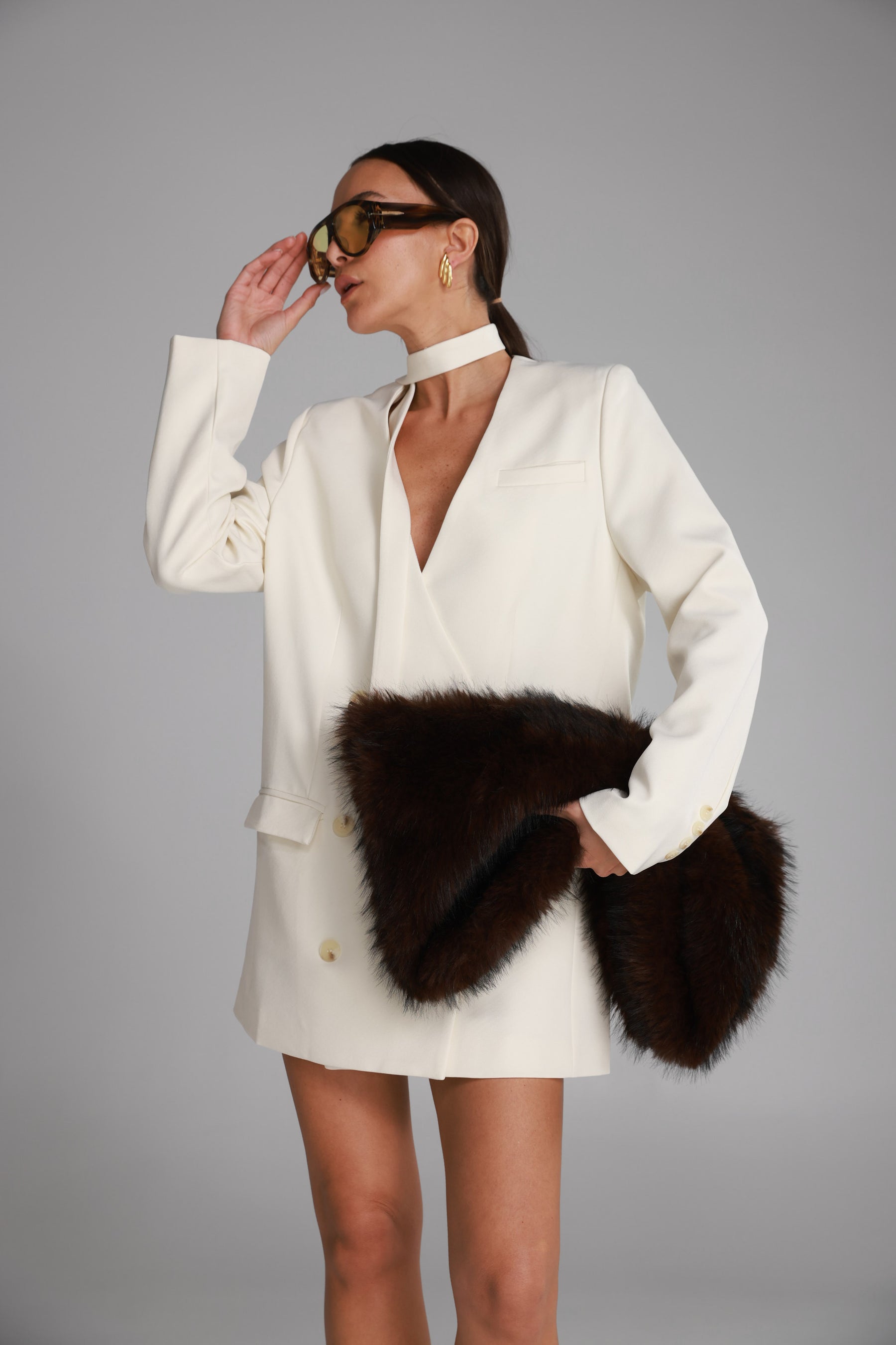 שמלת בלייזר ויקטוריה שמנת