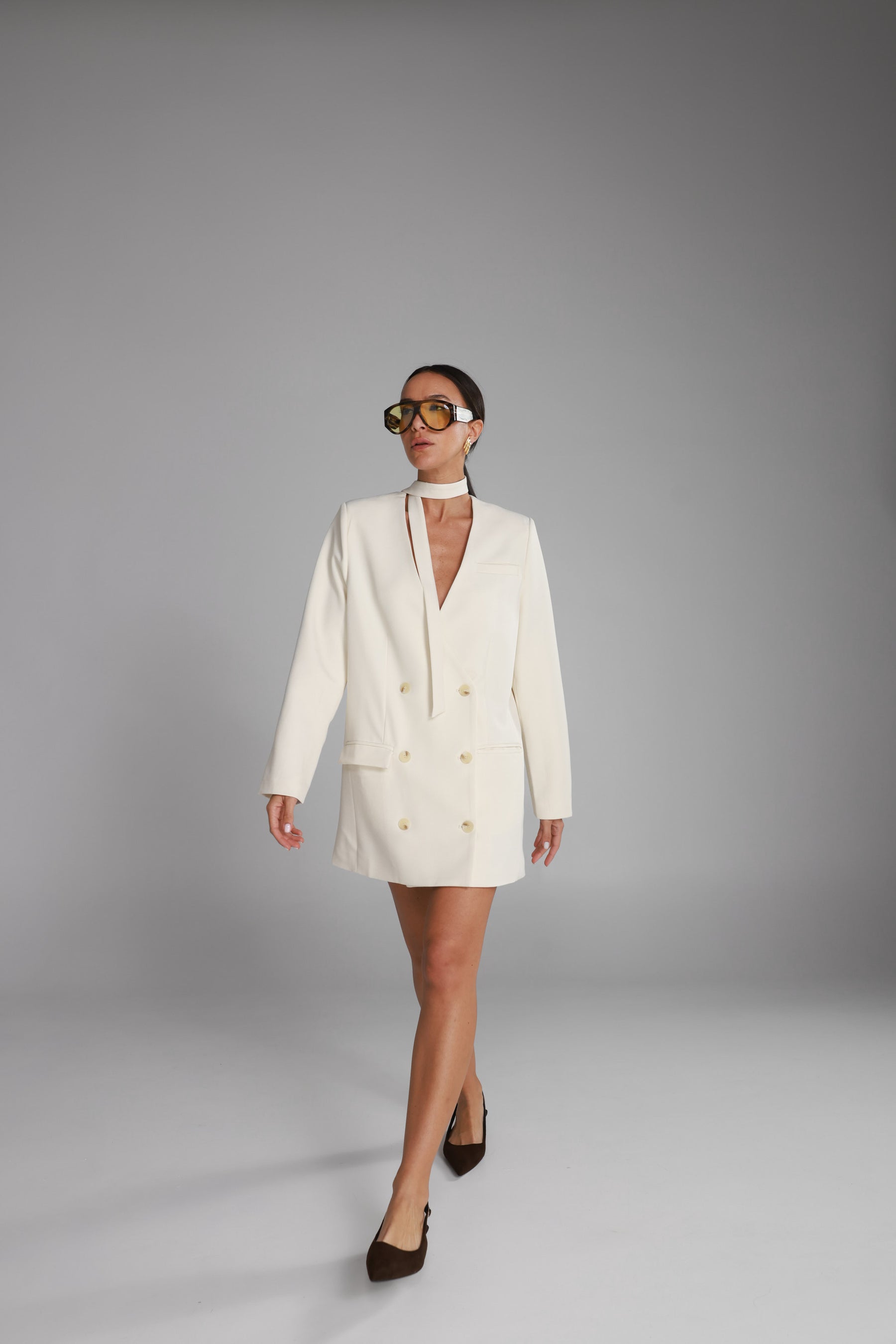 שמלת בלייזר ויקטוריה שמנת