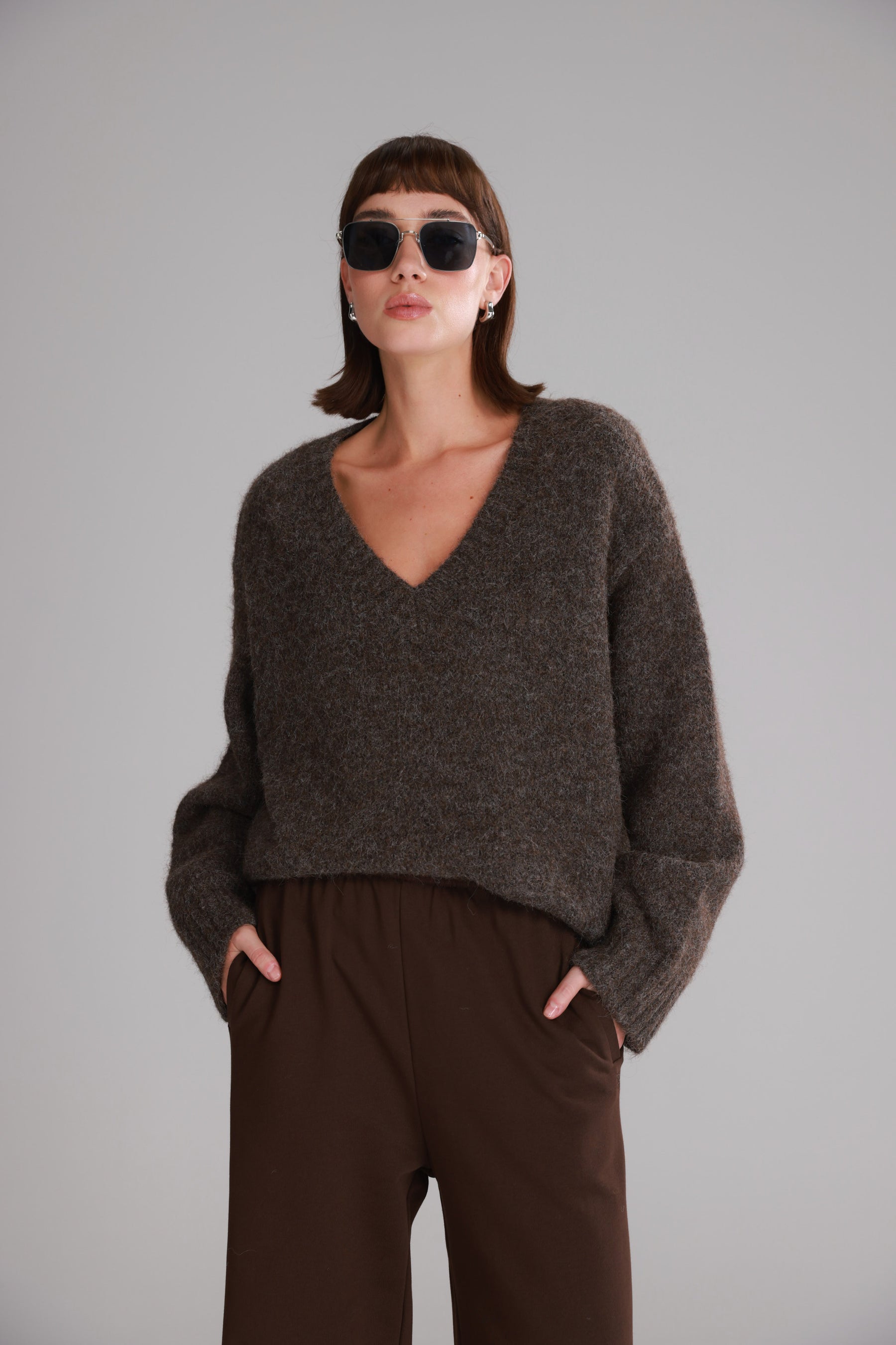 סוודר סאלי חום