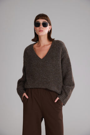 סוודר סאלי חום