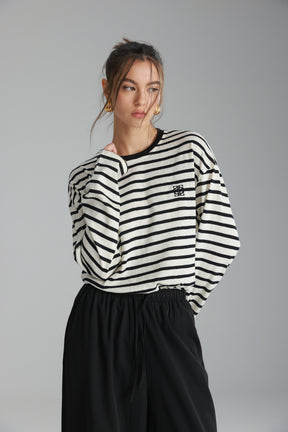 חולצת לוסי פסים שמנת/שחור