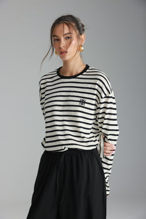 חולצת לוסי פסים שמנת/שחור