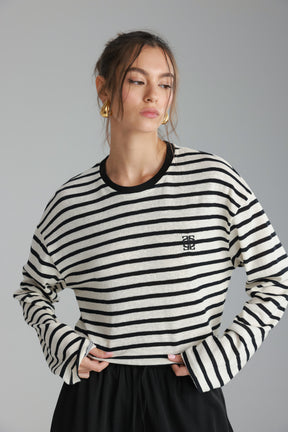 חולצת לוסי פסים שמנת/שחור
