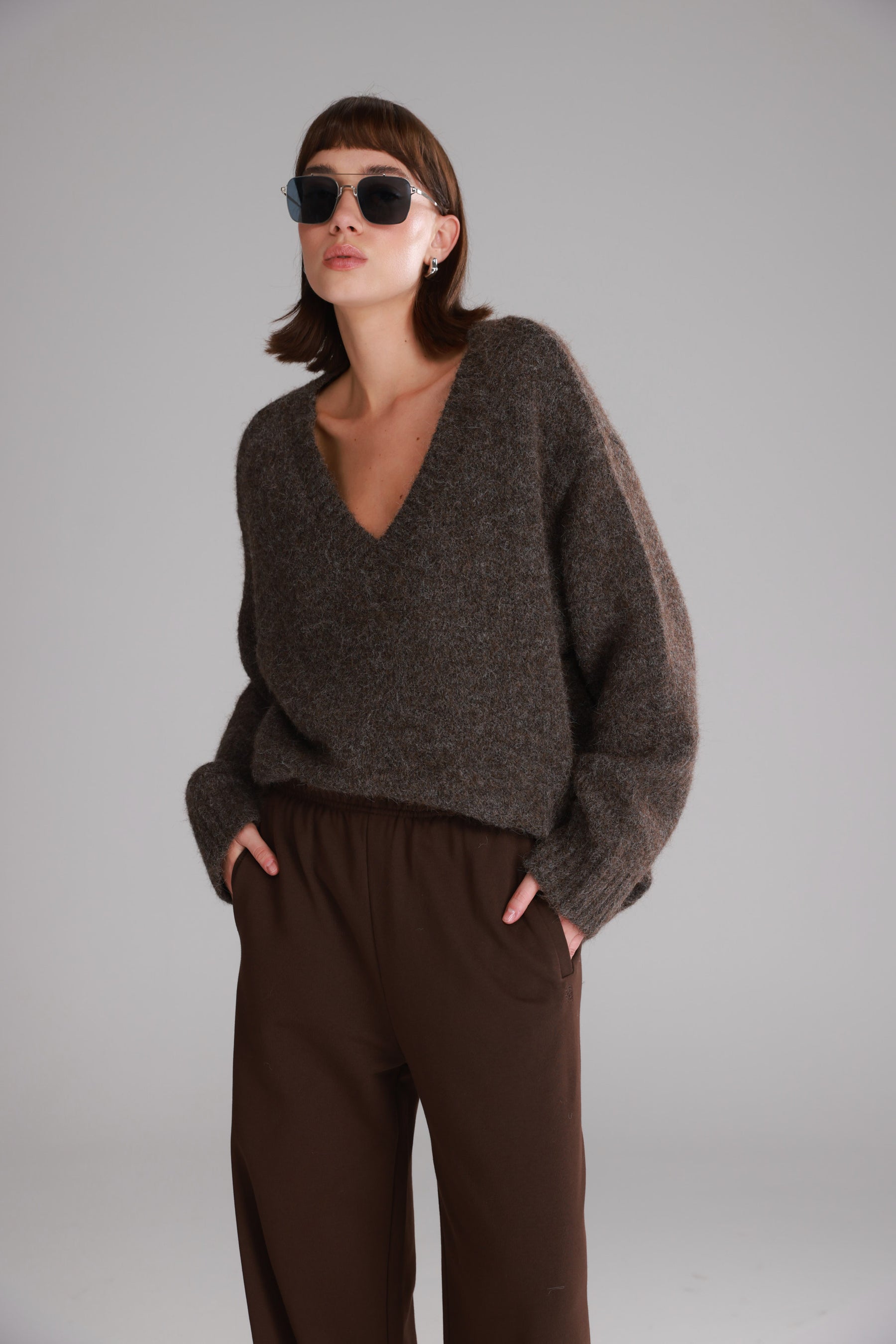 סוודר סאלי חום