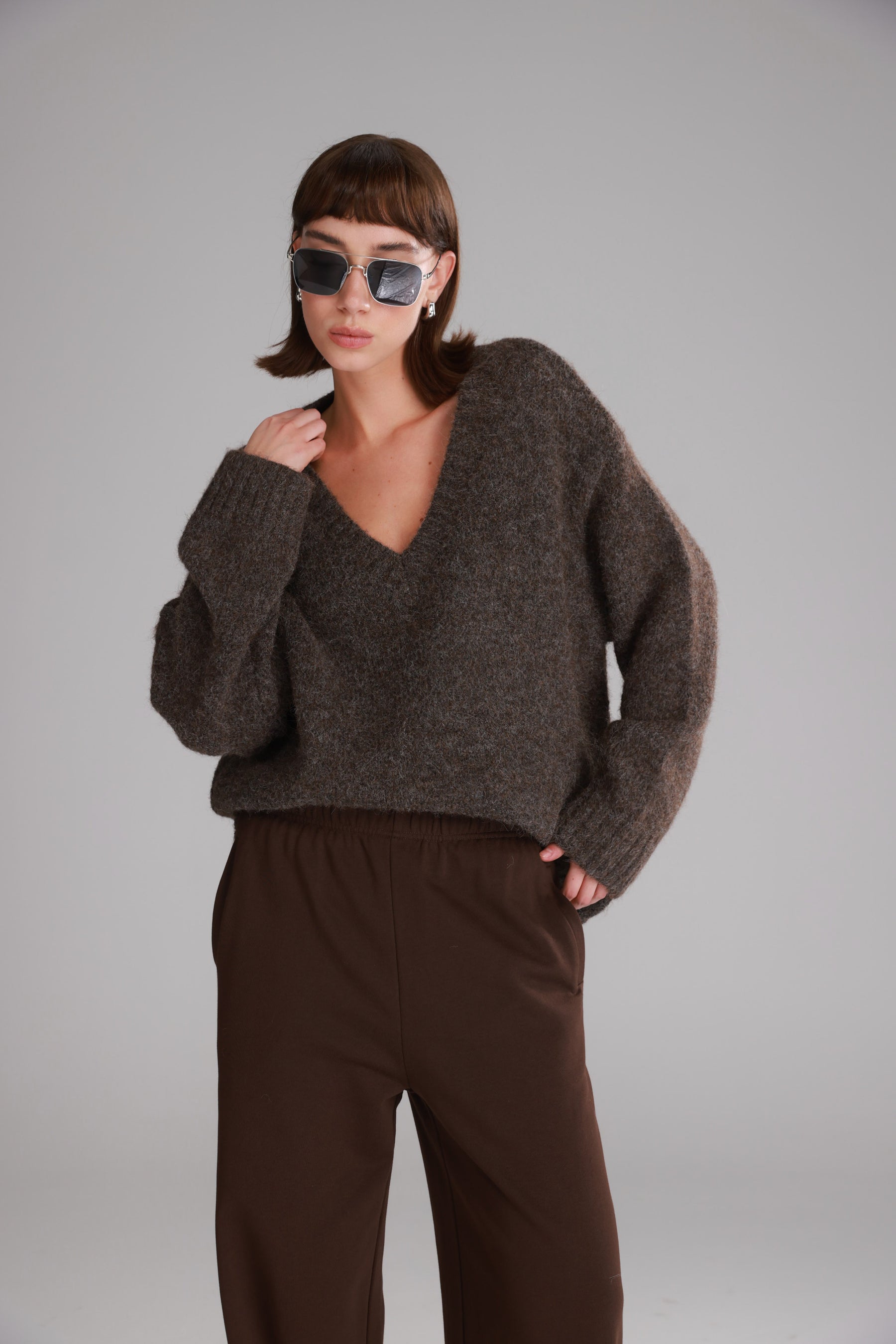 סוודר סאלי חום