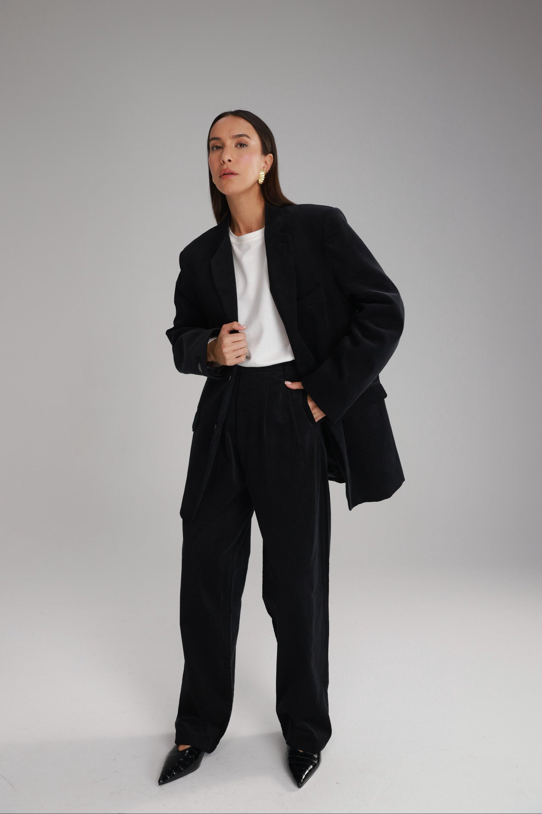 מכנסי מון קורדרוי שחורים