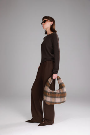 תיק איזבל משבצות חום