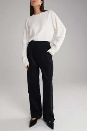 מכנסי מון קורדרוי שחורים