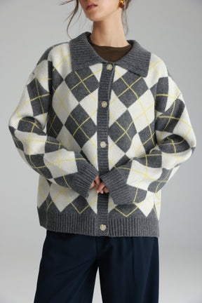 סוודר סקוט אפור/שמנת