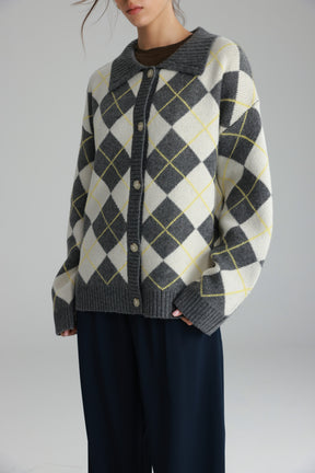 סוודר סקוט אפור/שמנת