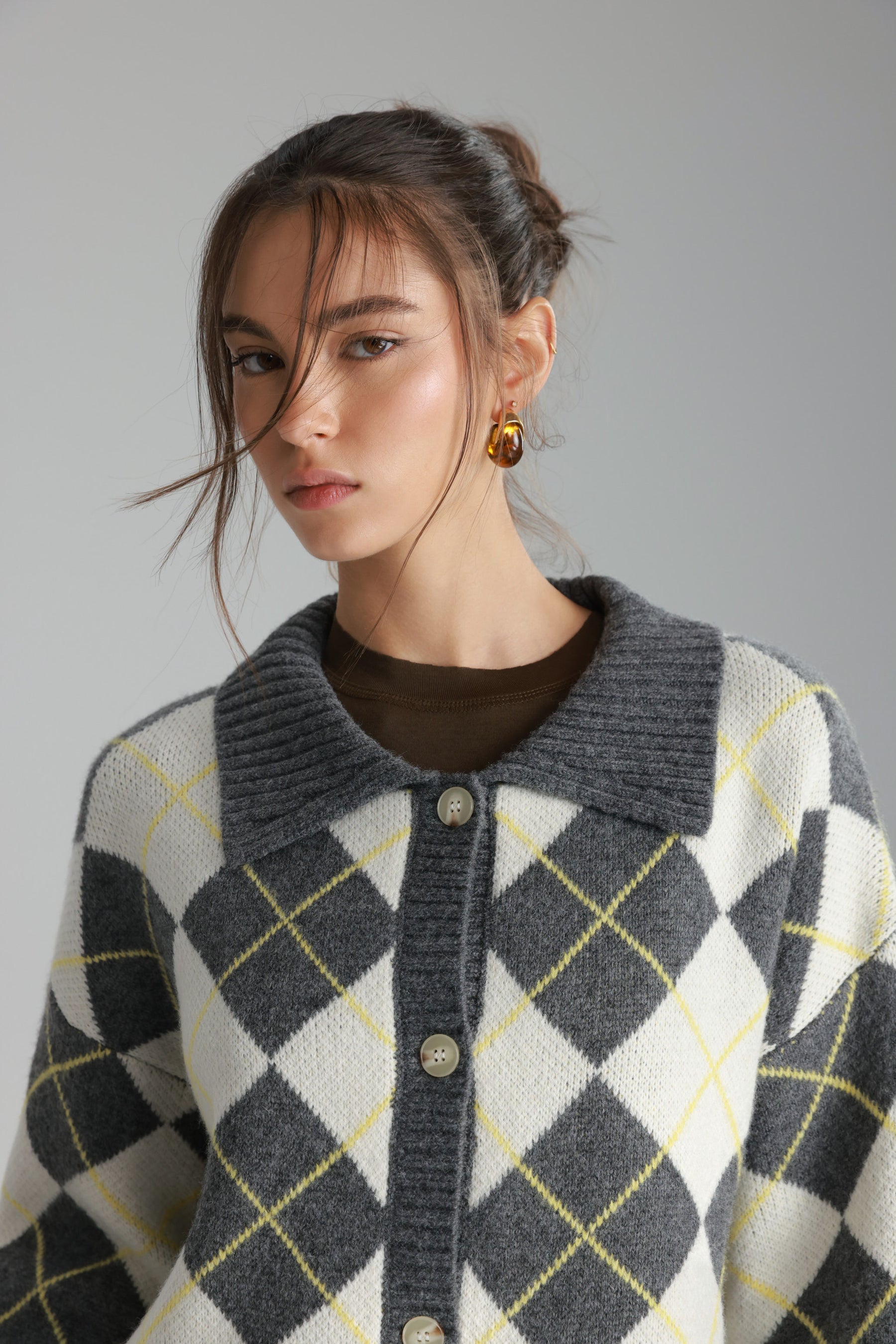 סוודר סקוט אפור/שמנת