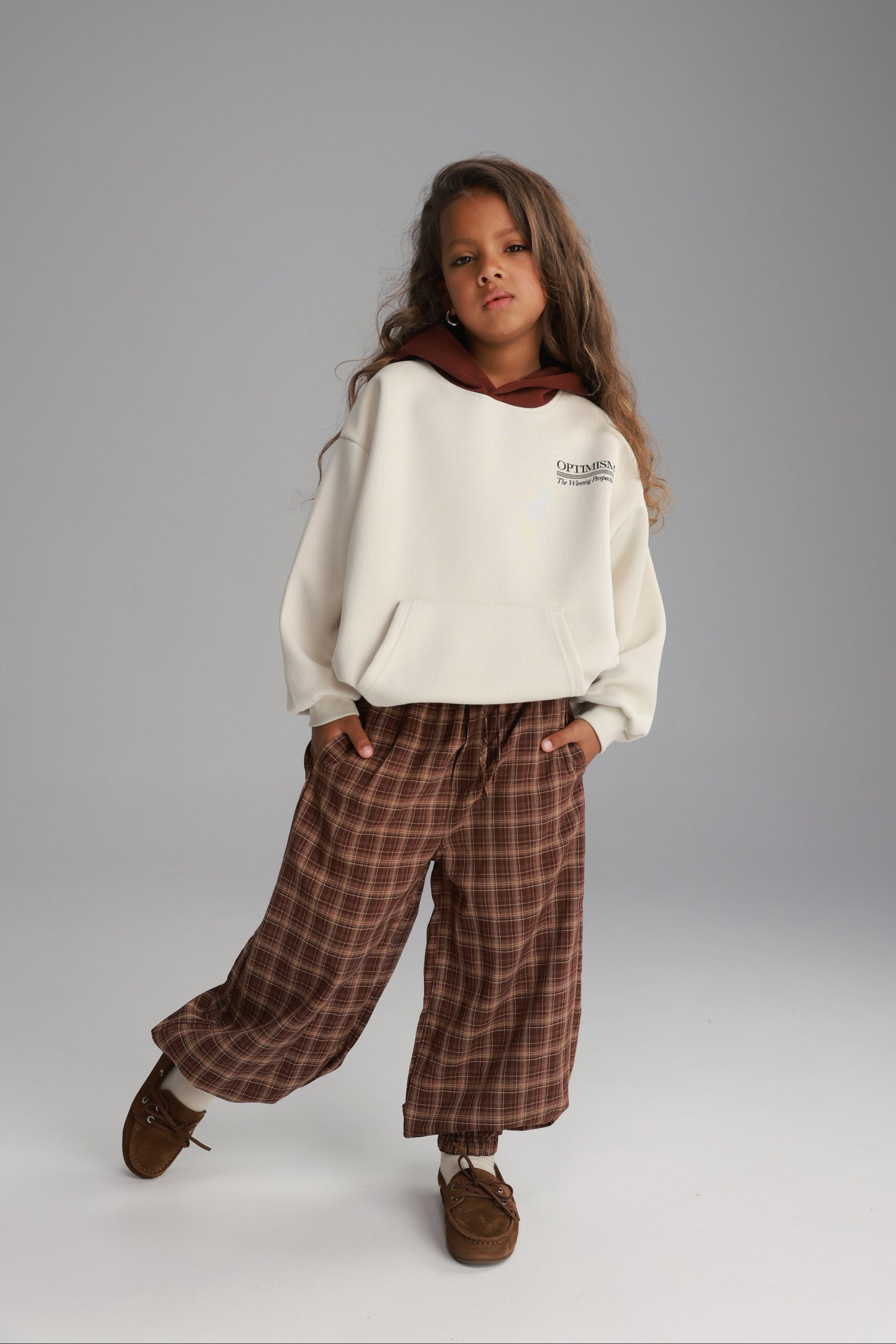 מכנסי קאלי משבצות חומות