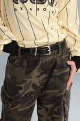 חגורת איב שחורה אבזם כסף