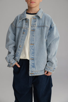 ג'קט ג'ינס בילי כחול בהיר