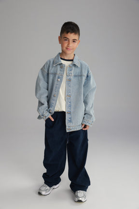 ג'קט ג'ינס בילי כחול בהיר