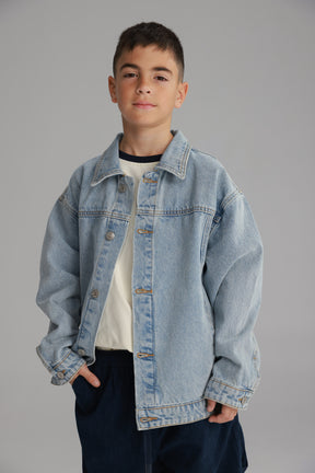 ג'קט ג'ינס בילי כחול בהיר