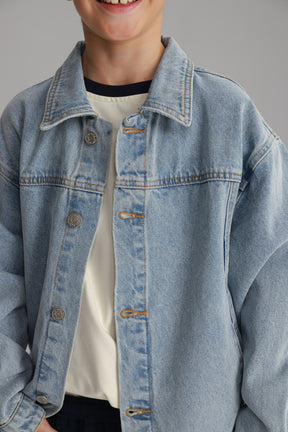 ג'קט ג'ינס בילי כחול בהיר