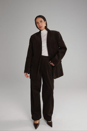 מכנסי מון קורדרוי חום כהה