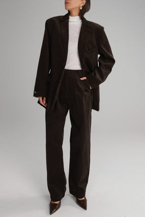 מכנסי מון קורדרוי חום כהה