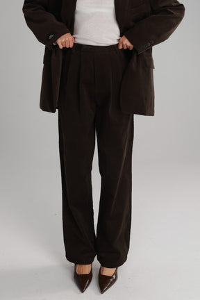 מכנסי מון קורדרוי חום כהה